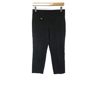 Alfani Womens Black Pull-On Capri Pants Size 4 Stretch Comfort Work Casual